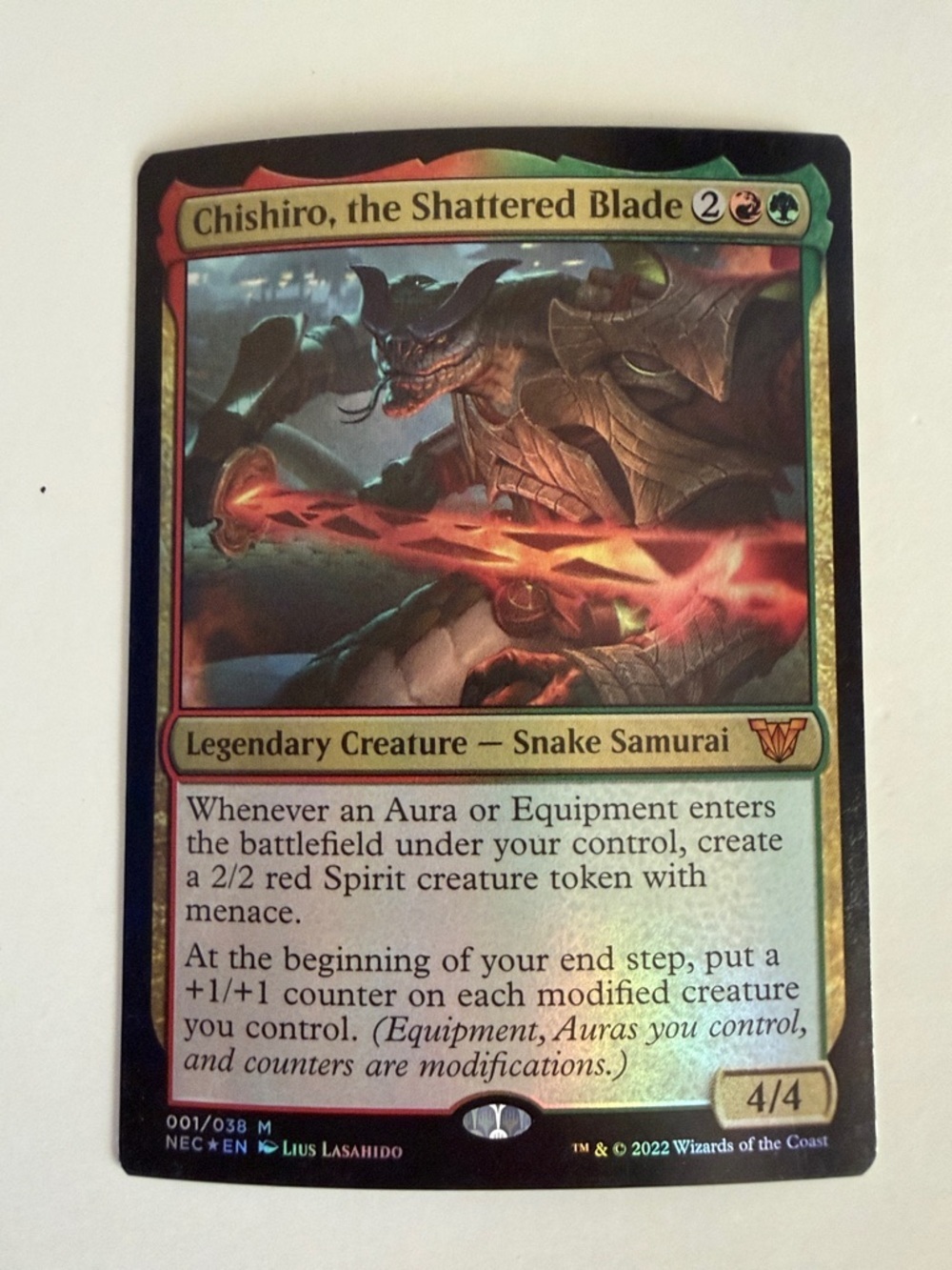 Chishiro, the Shattered Blade - Magic: The Gathering Foil Card Aura Theme